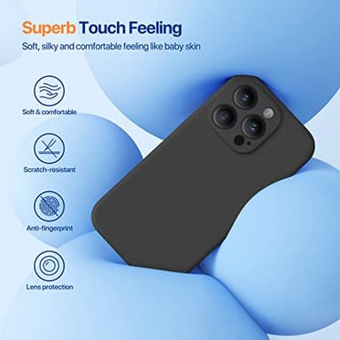 Miracase Designed for iPhone 14 Pro Max Phone Case with Screen Protector,[Upgraded Enhanced Camera Protection],Shockproof Liquid Silicone Case with Microfiber Lining,6.7 inch, Black - Image 3