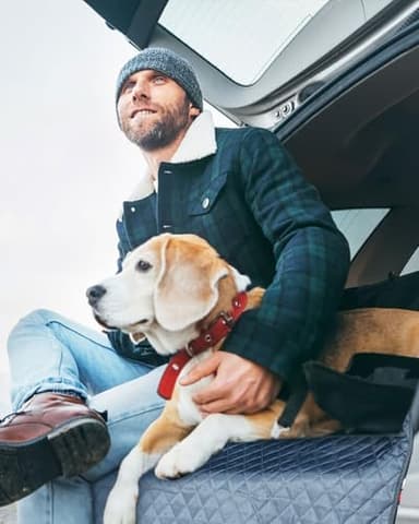 PETICON SUV Cargo Liner for Dogs with Mesh Window, Waterproof Pet Cargo Cover Dog Seat Mat for SUVs Sedans Vans with Bumper Flap Protector, Non-Slip, Large Size Universal Fit - Image 7