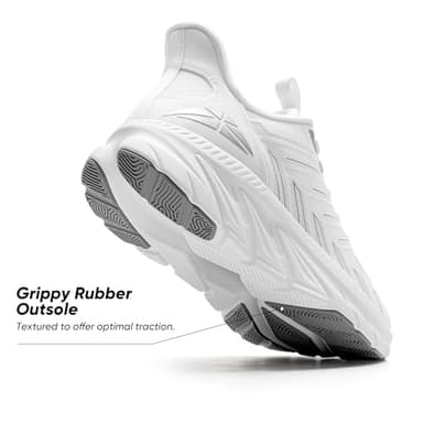 ALLSWIFIT Women's Slip On Walking Shoes Running Comfortable Tennis Breathable Non Slip Athletic Gym Workout Cross Training Fashion Sneakers,Size 9,White,SARR034W - Image 5