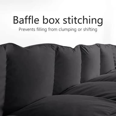 TEXARTIST Premium 2100 Series Queen Comforter All Season Breathable Black Comforter Soft 4D Spiral Fiber Quilted Down Alternative Duvet Insert with Corner Tabs Luxury Hotel Style (88"x88") - Image 3