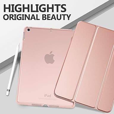Moko Case for iPad 10.2 iPad 9th Generation 2021/ iPad 8th Generation 2020/ iPad 7th Generation 2019, Slim Stand Hard Back Shell Smart Cover Case for iPad 10.2 inch, Auto Wake/Sleep, Rose Gold - Image 9