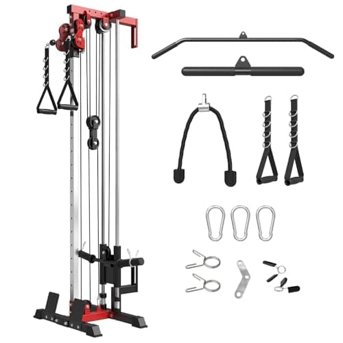 Mikolo Wall Mount Cable Station, Cable Crossover Machine with Dual Pulley System and 18 Adjustable Positions for Home Gym Fitness Equipment - Image 1