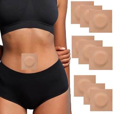 50pcs Disposable Castor Oil Pack Wrap Belly Button(Oil Not Included),Self-Adhesive Highly Absorbent Castor Oil Wrap Organic Cotton Easy to Use,Skin Color - Image 1