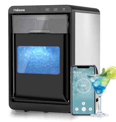 Maksone Countertop Nugget Ice Maker with APP Control, 44lbs/24H,Ready in 7 Mins,Crushed ice Maker,Sonic Pebble Ice Machine - Image 1