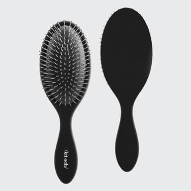 Kitsch Detangler Hair Brush for Wet and Dry Hair, Curly or Straight Hair, Detangling Brush with Flexible Hairbrush Bristles, Hair brushes for Women & Men, Adults & Kids, for Shower & Travel - Black - Image 8
