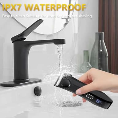 Manscaper Trimmer for Men, 2-in-1 Ball & Body Hair Groomer - Pubic & Groin Hair Shaver with Dual-Head, No-Nick Shaving, Smooth Grooming - Lightweight, Travel Lock, IPX7 Waterproof & LED Display - Image 4