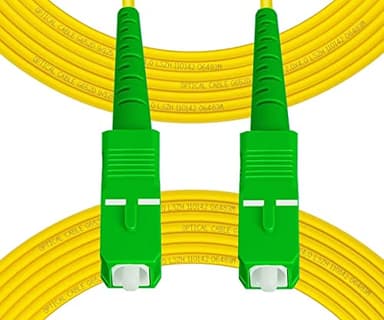 Fibergaga-3m(10ft) OS2 SC/APC to SC/APC Fiber Patch Cable, Single Mode, Simplex, Length Option: 0.5M(1.6ft)-100m(328ft) 9/125µm 2.0mm Diameter Fiber Optic Cable, OS1/OS2 Compatible-5 Pack - Image 1