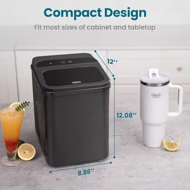 Gevi Nugget Ice Maker Countertop, Ready in 5 Mins, 35lbs Per Day, Auto-Cleaning, Sonic Ice Maker with Basket and Scoop, for Home/Party/RV/Camping - Image 5