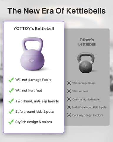 YOTTOY Soft Kettlebell,Kettlebell Anti-Slip Grip Weight for Home Workouts, Kettlebells Set Strength and Safety Guaranteed (Purple, 20 LB) - Image 3