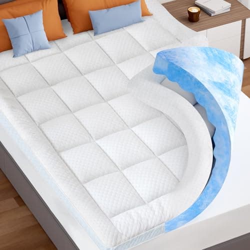 KAYFIA Mattress Topper Full with Dual Layer 3 Inch Memory Foam, 2 Inch Cooling 7-Zone Gel Memory Foam Plus 1 Inch Down Alternative Pillow Top Mattress Topper,Deep Pocket, Support for Back Pain Relief - Image 1
