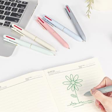 Ddaowanx Multicolor Pens, 4-in-1 Colored Ballpoint Pen 0.5mm Fine Point Smooth Writing,Nurse Accessories for Work,Gifts for Teen Girls,6-Count - Image 7