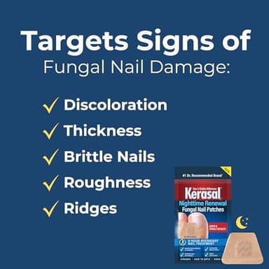 Kerasal Nighttime Renewal Fungal Nail Patches - 14 Patch Twin Pack - Overnight Nail Repair for Nail Fungus Damage, 8-Hour Nail Treatment Restores Healthy Appearance - Image 3