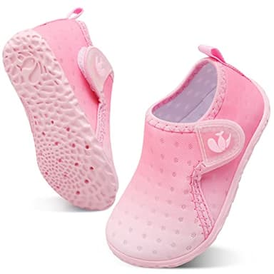 JOINFREE Toddler Sneakers for Boys Girls Slip-on Sneakers Kids Aqua Sock Barefoot Water Shoes Light Pink 18-24 Months - Image 6