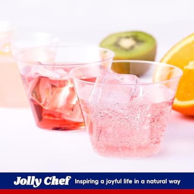 JOLLY CHEF 9 oz Clear Disposable Plastic Cups, 100 Pack Clear Plastic Cups Tumblers, Heavy-duty Party Glasses, Disposable Cups for Thanksgiving, Halloween, Christmas Party - Image 7