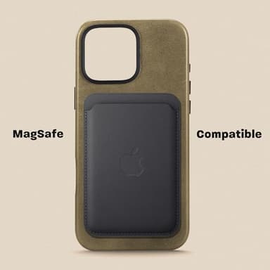 Le Pelle - Handcrafted Premium Italian Leather Case for iPhone 16 Pro - Compatible with Magsafe - Two-Tone Effect with Unique Patina Over Time - Sand Dune - Image 7