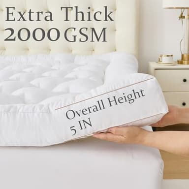 WhatsBedding 5 Inch Memory Foam Mattress Topper Twin Size, Supportive Fluffy Shredded Memory Foam Filled Pillow Top, Extra Soft Bed Topper for Back Pain Relief, 39x75x5 Inch - Image 3