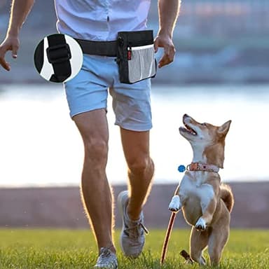 Dog Treat Pouch - 3 Ways to Wear Treat Pouches for Pet Training and 2 Pieces Clicker Taining for Dogs, Dog Training Treat Pouch Bag and Dog Clicker for Training with Waist Belt Shoulder Strap - Black - Image 7