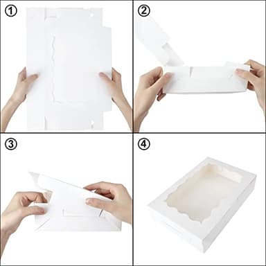Moretoes 15pcs Bakery Boxes,12x8x2.5 Inches Cookie Boxes with Window, for Chocolate Covered Strawberries, Cakes, Pies, Muffins, Donuts and Pastries - Image 4