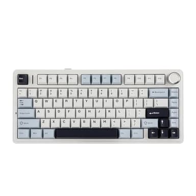 EPOMAKER x Aula F75 Gasket Mechanical Keyboard, 75% Wireless Hot Swappable Gaming Keyboard with Five-Layer Padding&Knob, Bluetooth/2.4GHz/USB-C, RGB (Light Blue, Graywood V3 Switch) - Image 1