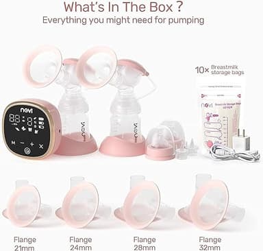 NCVI Electric Breast Pump 8782, Portable Hospital-Grade Double Pump with 4 Modes & 9 Levels, Anti-Backflow, Rechargeable Quiet Breastfeeding Pump for Efficient Comfortable Use at Home, Work or Travel - Image 9