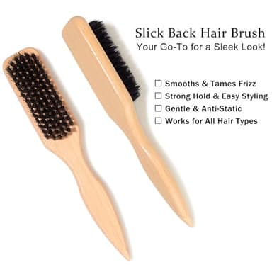 SPRINGSUGAR Slick Back Hair Brush & Hair Wax Stick Set for Slick Back – Boar Bristle Brush for Sleek, Control, Flyaways & Baby Hairs – Wax Stick for Women Sectioning & Parting - Image 6
