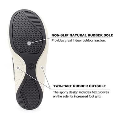 Mens Slippers with Arch Support, Canvas House Slipper for Men with Suede Insole and Velvet Lining, Slip on Clog House Shoes with Indoor Outdoor Anti-Skid Rubber Sole, Black, 9.5 - Image 3