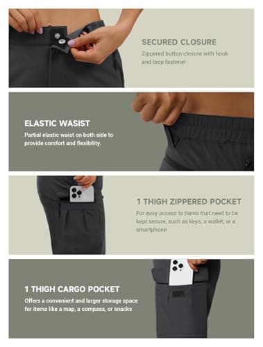 Moosehill Women's-Hiking-Pants-Cargo-Quick-Dry-Stretch-Lightweight Work Outdoor Pants with 5 Deep Pockets (Black, 6, 31in) - Image 7