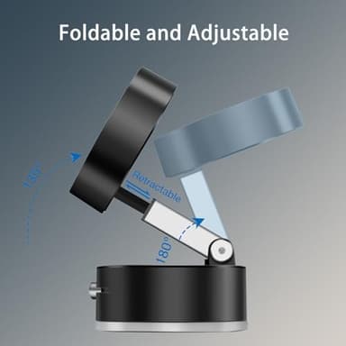 TUTGLOBAL Vacuum Suction Magnetic Car Phone Holder Mount Fit All Phones,Adjustable Phone Holders for Your Car,Mechanical Lock No Need Charging,Metal Ring Stick Outside if Case Non-Magnetic - Image 4