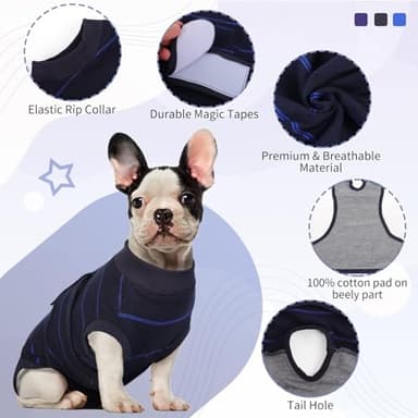 Kuoser Recovery Suit for Dogs After Surgery,Dog Surgery Suit Female Male Spay,Neuter Anti-Licking Dogs Onesie,Abdominal Wound Skin Disease Dog Surgical Suit Snugly Pet Collar Alternative Vest Bodysuit - Image 7