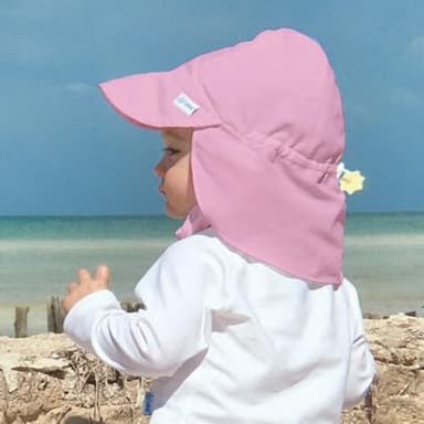 i Play. Baby Eco Flap Hat, Light Pink, 9-18mo - Image 2