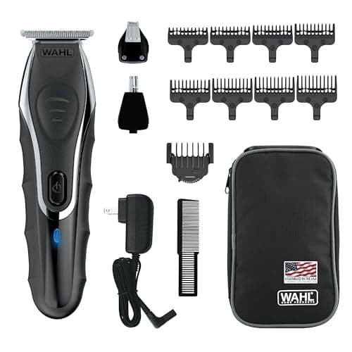 Wahl Aqua Blade® Rechargeable Wet/Dry Lithium-Ion Deluxe Beard Trimmer for Men - Interchangeable Heads for Detailing, Hair, Mustache and Body Grooming - Model 9899-100 - Image 1