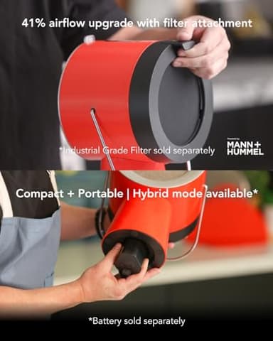 AirHood Portable Range Hood 2 | Corded & Cordless Design (Battery Purchased Separately) | Enhanced Airflow & LED Touch Panel – Perfect for Indoor Cooktops & RV Vents - Midnight Black - Image 5