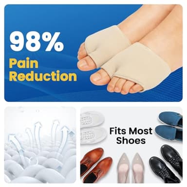 JWHOO Metatarsal Pads Ball Foot Cushion - 2 Pairs Metatarsal Pads Women & Men with Gel for Pain Relief, Morton's Neuroma & Metatarsalgia, Ball of Foot Cushion for Standing, Running, Walking - L - Image 2
