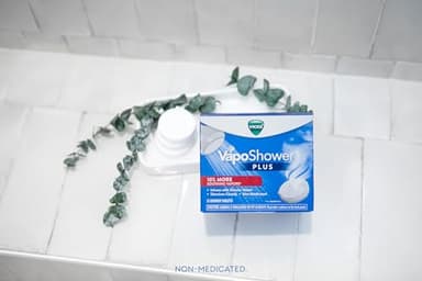 Vicks, VapoShower Plus, Shower Steamers, Eucalyptus Shower Steamer & Menthol Scent, Clean Dissolving Vapor Shower Tablets, Aromatherapy Shower Steamer & Shower Bombs, 12 count - Image 8
