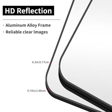 CIVENO Large Bathroom Mirror 72x36 inch, Black Rectangle Mirrors with Metal Frame, Rounded Corner Rectangular Mirror for Bathroom, Oversized Wall Mounted Mirror for Over Sinks Living Room Bedroom - Image 7