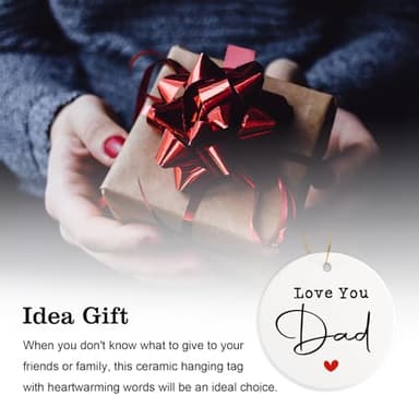 Lmaurrizt Dad Birthday Gift Ceramic Ornament Keepsake Sign Round Plaque Love You Dad Father's Day Gift Birthday Thanksgiving Christmas for Dad Daddy Papa Father Best Dad Ever Gifts, small, White - Image 6