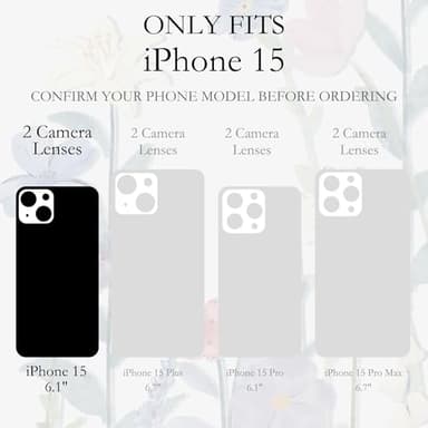 Floral Case for iPhone 15 Compatible with mag~Safe Clear TPU Bumper Phone Case for Girls Women Slim Cute Hard Back Shockproof Phone Case Cover Origin Design - Image 2