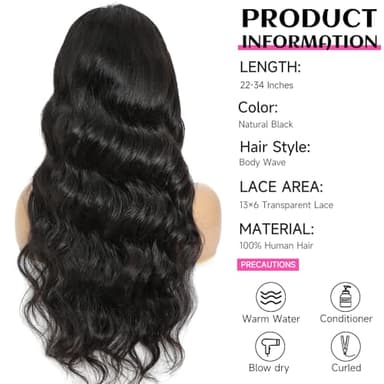 YUNXING 28 Inch 13x6 Lace Front Wigs Human Hair 200% Density Body Wave Lace Front Wigs Human Hair Pre Plucked Glueless Wigs Human Hair For Women HD Lace Frontal Wig Human Hair With Baby Hair - Image 5
