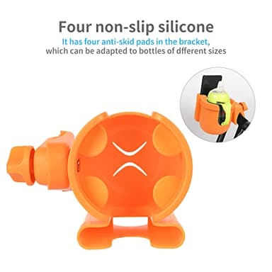 Suranew Adjustable Stroller Cup Holder with Phone Holder for Baby Stroller for Family Members (Orange) - Image 6