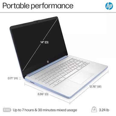 HP 14" Laptop 2025 Business Student Slim Computer, Lifetime MS Office, Copilot AI, Quad-Core Intel CPU, 16GB RAM, 628GB Storage (128GB UFS+500GB Ext), MarxsolAccessory, Wi-Fi 6, Win 11 Pro, Sky Blue - Image 9