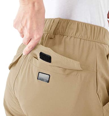 Rdruko Women's Waterproof Hiking Pants Quick Dry Stretch Lightweight Outdoor UPF 50+ Fishing Travel Camping Pants Khaki Large - Image 5