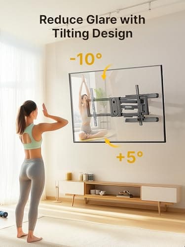 monTEK Full Motion TV Wall Mount for 43–95 Inch TVs, Pre-Assembled TV Mount with Tool-Free Tilt, Swivel, Extension, Max VESA 800 x 400mm and 132 lbs, 16″/18″ Wood Studs - Image 7