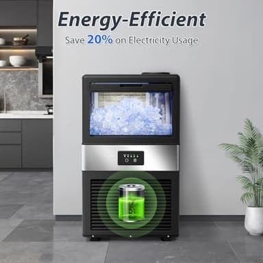 Commercial Ice Maker Machine 90LBS/24H with 18LBS Storage Bin, Stainless Steel Under Counter Large Ice Machine, 2 Water Inlet Modes, Freestanding and Built in Ice Maker for Bars, Home and Offices - Image 9