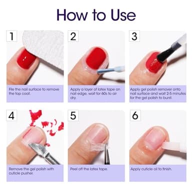 Gellen Gel Nail Polish Remover - 2Pcs Gel Polish Remover for Nails with Cuticle Pusher and Cuticle Oil, Quick & Easy Gel Nail Polish Removal in 2-5 Minutes, No Need Soaking or Wrapping 15ml 0.5fl.oz - Image 3