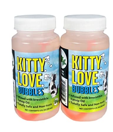 Kitty Love Bubbles: 2 Pack Catnip Scented - 4oz Bottles, Catnip Infused Long Lasting Bubbles For Cats, Non-Toxic & Allergen-Free, Combine Toy & Treat - Image 1
