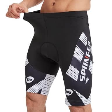 sponeed Men's Shorts for Biking Padding Cycling Pants Male Trainning Padded Road Bike Underwear US L White - Image 8
