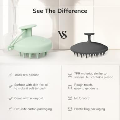 Sndyi Silicone Scalp Massager Shampoo Brush, Hair Scrubber with Soft Silicone Bristles, Scalp Scrubber/Exfoliator for Dandruff Removal, Wet Dry Scalp Brush for Hair Growth & Scalp Care, Mint Green - Image 3