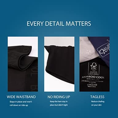 BAMBOO COOL Men's Underwear Boxer Briefs Soft Breathable Performance Underwear for Men 4 Pack(XL) - Image 4