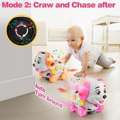 3-in-1 Musical Puppy Toys for 1 Year Old Girl Gift, Educational Baby Toy 6-12-18 Month, 1st Birthday Gift for 1 Year Old Girl Boy, First Bilingual Present for 7 8 9 10 Month Infant (Pink) - Image 4
