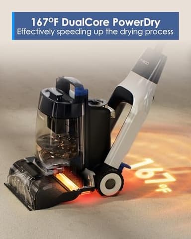 Tineco CARPET ONE Cruiser Smart Carpet Cleaner, Self-Cleaning and FlashDry, Deep Cleaning for Carpet and Upholstery 167℉ PowerDry 130W Powerful suction SmoothPower - Image 4
